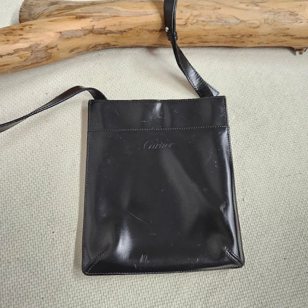 Cartier leather messenger bag